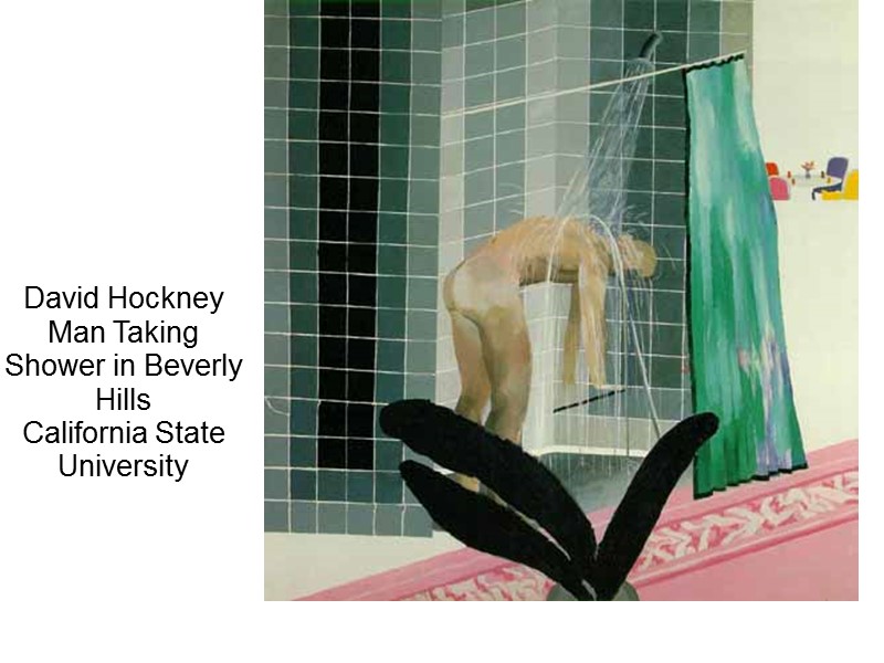 David Hockney  Man Taking Shower in Beverly Hills California State University